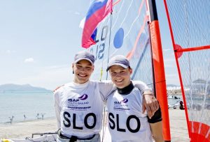 Gold Medal 29er Men Slovenia 29er Men Crew SLOAP1 Anze Podlogar Slovenia 29er Men Helm SLOPJ1 Peter Janezic Day6, Final Day, 2015 Youth Sailing World Championships, Langkawi, Malaysia