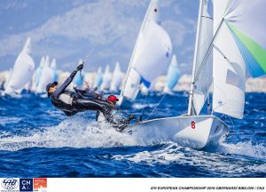 2016 470 European Championship, Bay of Palma, Mallorca, Spain, 5-12 April 2016. Featuring over 250 of the worlds best 470 Men and Women Olympic Class sailors representing 33 nations. ©Bernardí Bibiloni/CNA